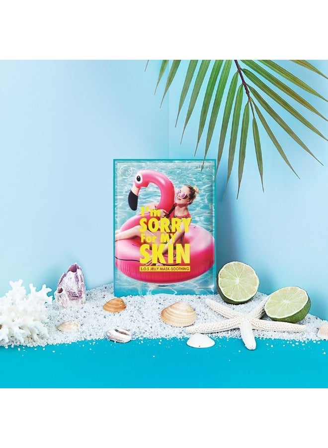 I'M SORRY FOR MY SKIN Jelly Face Mask Korean Skin Care, Hydrating & Calming after Sun Exposed, Self Care Items for Soothing and Sensitive Types, Gifts for Women, Pack of 1 (Cooling SOS Soothing Mask) - Image 2